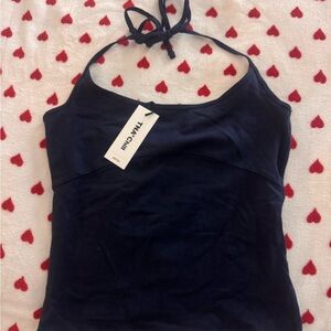 aritzia TNA Navy Blue halter top